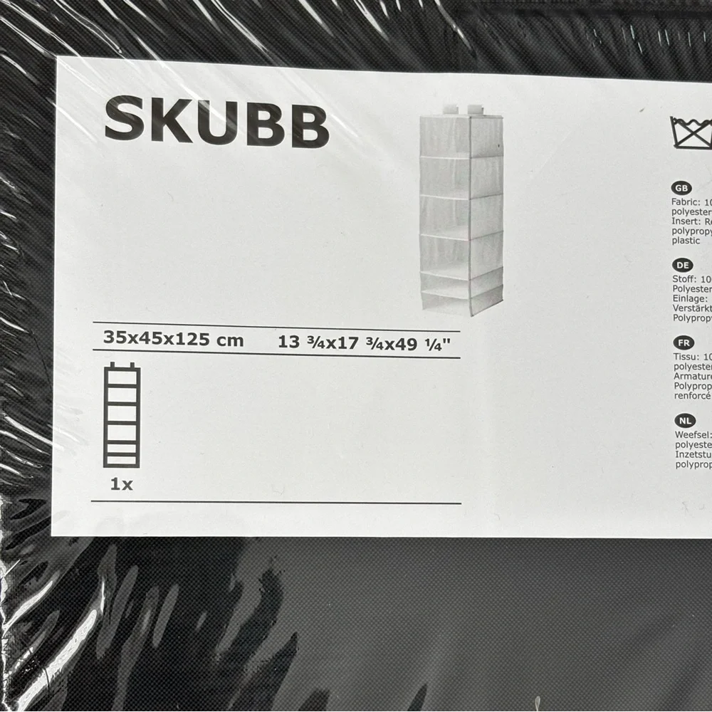 IKEA Skubb Black Closet Organizer 13.75x17.75x49.25” NEW 903.000.37